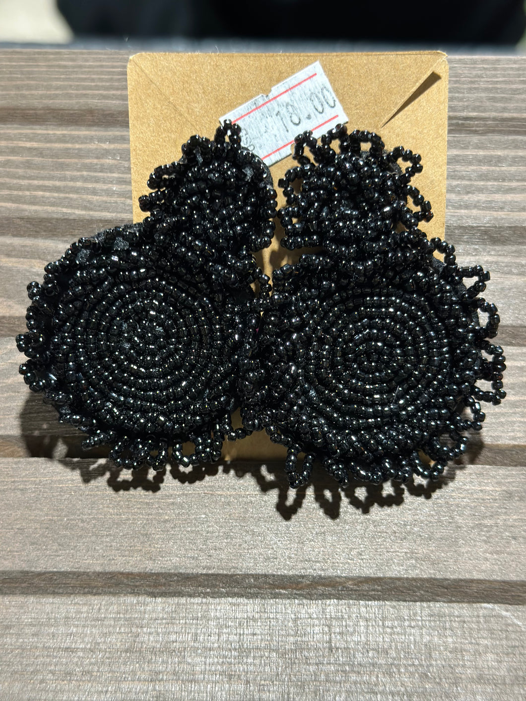 Beaded Black Fashion Earrings