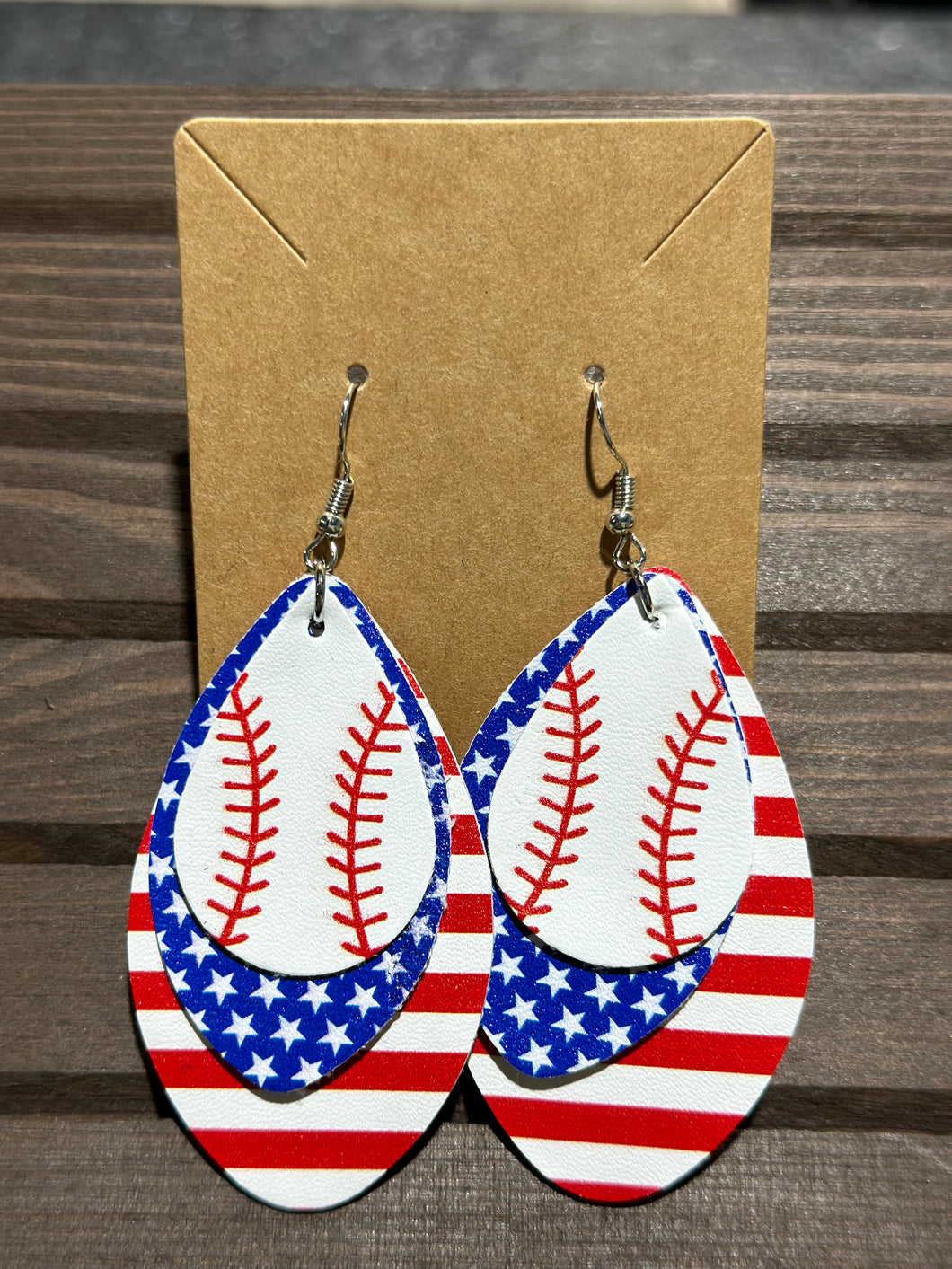USA Baseball Earrings